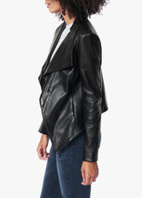THE WING COLLAR LEATHER JACKET - BLACK