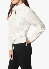 BELTED UTILITY JACKET - MILK