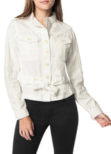 BELTED UTILITY JACKET - MILK