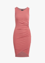RASHEEDA RIBBED DRESS - FADED ROSE