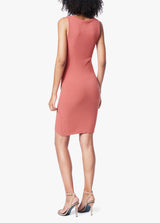 RASHEEDA RIBBED DRESS - FADED ROSE