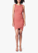 RASHEEDA RIBBED DRESS - FADED ROSE